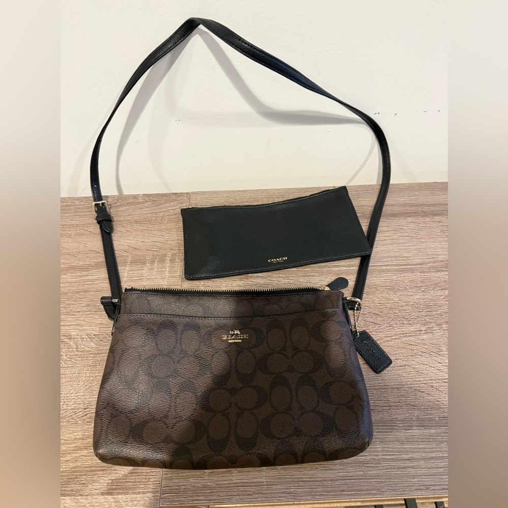 Signature Coach Cross Body Purse with Check Wallet insert
